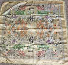 Vintage Tablecloth Brocaded Multicolored Chinese Silk Embroidery Children picture