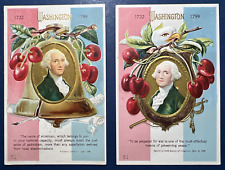 Set 2 Antique Washington Patriotic Postcards. EMB, Gold. PUBL:Nash. Series 7 picture