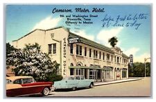 Brownsville TX Cameron Motor Hotel Gateway to Mexico Linen Postcard Posted 1964 picture