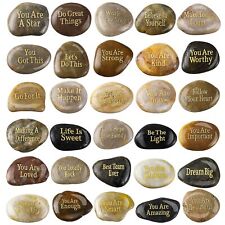 30 Pcs Inspirational Stones Different Words Encouragement Engraved Rocks Bulk... picture
