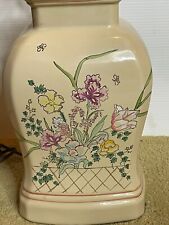 Vintage MCM Ceramic Ivy Bumble Bees Flowers Country Farmhouse Cottage Table Lamp picture