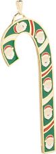 Wallace 2019 Gold-Plated & Enameled Candy Cane Santas, NIB picture