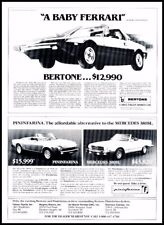 1984 Bertone Fiat X19 Baby Ferrari Original Advertisement Car Print Ad J701A picture