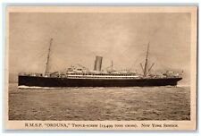 1910 RMSP Steamer Ship Orduna Triple Crew New York Service New York NY Postcard picture