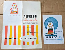 Alfredo Alla Scrofa Italy 1960s Menu & Postcard Birthplace of Fettuccine picture