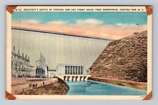 Fontana Dam NC-North Carolina, Power House Downstream c1947 Vintage Postcard picture
