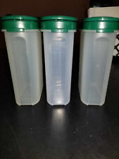 Vintage Tupperware-Modular Mates Spice Containers 1846 dark green Lids-lot of 3 picture