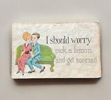 Vintage POSTCARD: 1915 - I Should Worry… Pick A Lemon & Get Squeezed - Romance picture