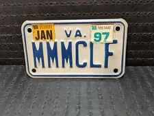 EXPIRED VIRGINIA MOTORCYCLE LICENSE PLATE with 1997 STICKER ........ (MMMCLF) picture