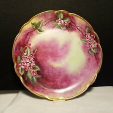 Bavarian JHR LOIS Stunning VIOLET Plate Gold Rim 8in Vibrant Color Hand Painted picture