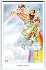 Fairies Postcard Fairy Sprites Ride Rainbow Fantasy Rene Cloke Valentine & Sons picture