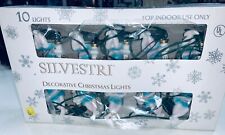 NIB Silvestri Christmas Lights 10 Blow Mold Angels Cherubs String & Clips WORKS picture