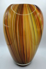 Vintage Teleflora Vase Hand Blown Art Glass Multi Colored Modern Statement Vase picture