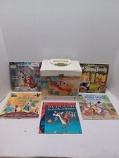 Vtg Winnie the Pooh Tigger Case W/5 33 LP Disney Record Books Storage Box picture