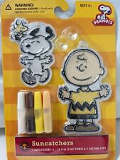 Peanuts Suncatcher Features Snoopy W/Woodstock And Charlie Brown NOS Colorbok picture