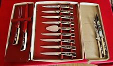 Knife Partial Set Regent Sheffield Treasure Chest Stainless 13 Knives Vintage picture