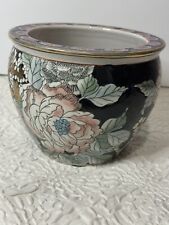Vintage Large Chinese Porcelain Enamel Koi Fish Bowl Planter Flower Pot-stamped picture