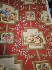 COWTAN AND TOUT PASTORALE RED FABRIC 2.2+ YARDS PASTORAL COUNTRY THEME picture