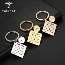 Personalized Custom Calendar Keychain Special Date Keychain Couple Name Jewelry picture
