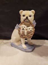 Vintage Fitz & Floyd Porcelain Bulldog Single Bookend w/Basket of Puppies picture
