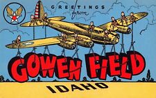 Idaho ID Greetings From Gowen Field Larger Not Large Letter Linen Postcard 25627 picture