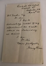 Handwritten Letter 1904 Henry Parsons Goodall Rd School Leytonstone UK England picture