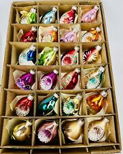 Box of 24 Christmas Kurt Adler Vintage Glass Ornaments Teardrop Indent Reflector picture