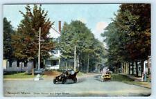 NEWPORT, ME Maine ~ High Street Scene & SHAW HOUSE c1910s Postcard picture