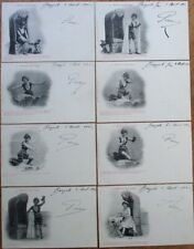 Bathing Beauty 1903 Bergeret French Fantasy SET OF EIGHT Postcards- Crab, Risque picture
