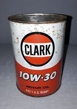 VINTAGE CLARK GAS STATION MOTOR OIL CAN METAL ONE QUART picture
