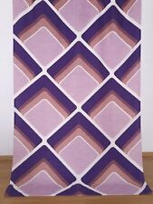 2 vintage fabric curtains purple op art geometric 60s 70s mid-century 70.8