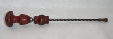 Vintage Archimedes Hand Drill ~ Small Wood Handle ~ Original Red Paint or Stain picture