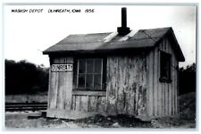 1956 Wabash Depot Dunreath Iowa Railroad Train Depot Station RPPC Photo Postcard picture