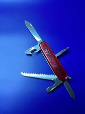Victorinox Camper Swiss Army Pocket Knife Red Translucent picture