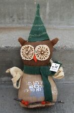 Melrose International Rustic Cloth Burlap Christmas Owl 15