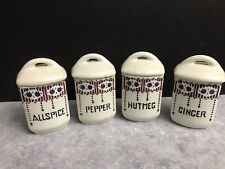 Old Czechoslovakia Pottery Ceramic Spice Jars Nutmeg Pepper Allspice Ginger etc. picture
