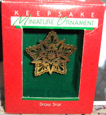 BRASS STAR`1988`Miniature-Die Cut Brass,Hallmark Christmas Ornament-FREE SHIP picture