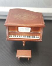  VINTAGE WOODEN MUSIC JEWELRY BOX PIANO Music Box Is Broken DOLL HOUSE FURNITURE picture