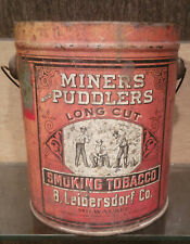 1930/40S VINTAGE MINERS AND PUDDLERS SMOKING TOBACCO PAIL MILWAUKEE EMPTY picture