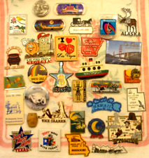 Lot of Vintage Refrigerator Magnets from places in the USA picture