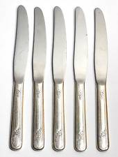 5 Dinner Knives Oneida 1946 Queen Bess II Community Tudor Plate 8-7/8