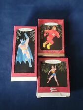 Vintage Hallmark Keepsake Ornaments Lot Of 3 Batman, The Flash, Wonder Woman  picture