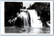 Turner Falls Oklahoma OK Postcard RPPC Photo Highway No.77 Waterfalls c1950's picture