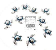 Set of 10 Good Luck Sea Turtles Pocket Charms with Story Card by Ganz picture