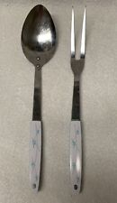 2 large cooking Utensils 12” Fork Spoon HPH tools STARBURST aqua Japan vintage picture