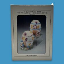 Vintage Ceramic Easter Cottage Egg Girl Bunny Rabbit Box ~ In Original Box picture