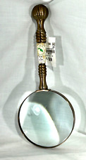 Vintage Hand Held Magnifying Glass W/ Solid Brass Handle New picture