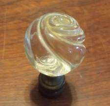 Vintage Clear Glass Rose Swirl Ball Lamp Finial Topper picture