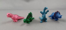 Vintage Mini Rubber Dinosaurs Factory Painted Prehistoric Lot of 4 Figures picture