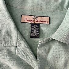 Vintage Tommy Bahama Hawaiian Hula Girl Mint Green Tiki Button Up Relax Size M picture